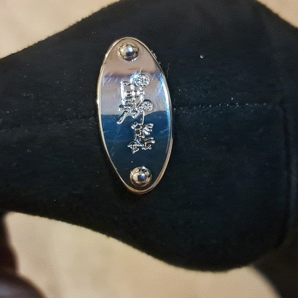 COACH Mystic Bootie Wedge Heel Black Suede Size 7.5B - Picture 8 of 9